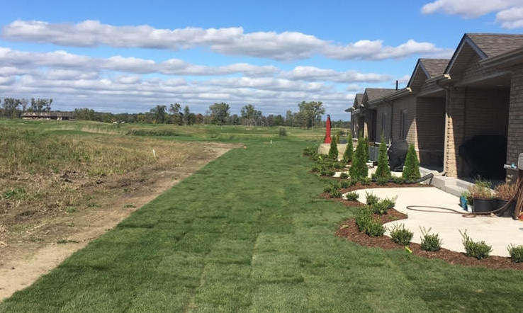 Sod lawn work done for new build houses.