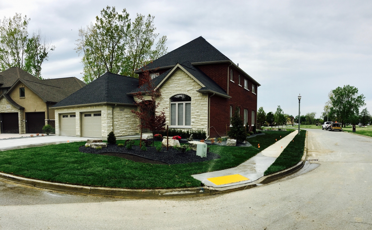 Residential sod and landscaping work.