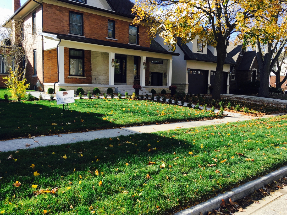 Residential landscaping work.