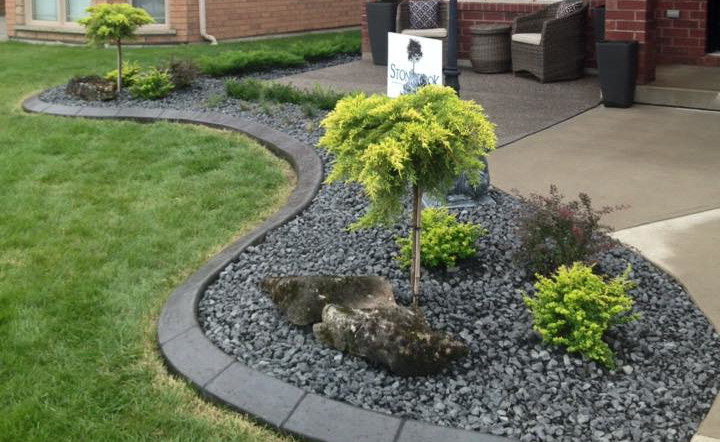 Residential brick landscaping work.