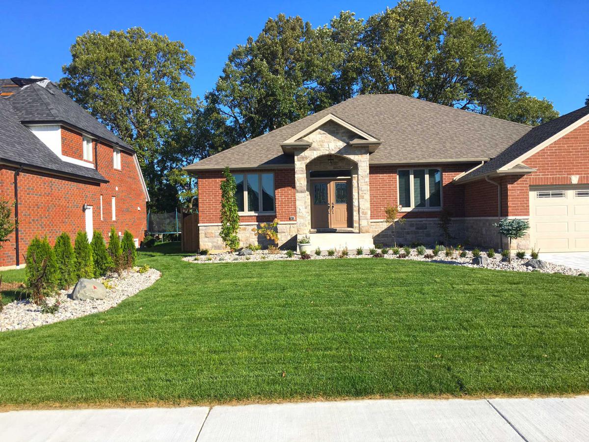 Residential landscaping work.